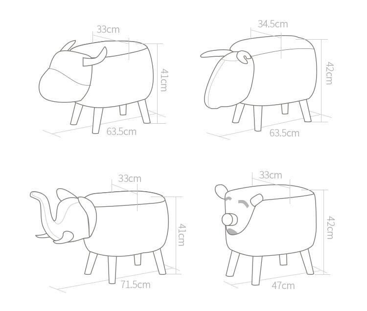 Ghế đôn thú bọc da hình động vật GDT