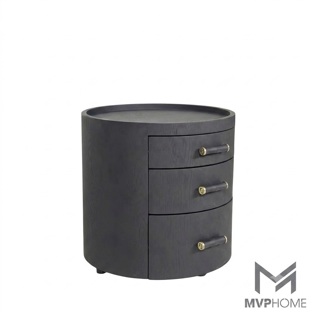 Tab Đầu Giường Tròn 3 Ngăn kéo Nightstand TG090