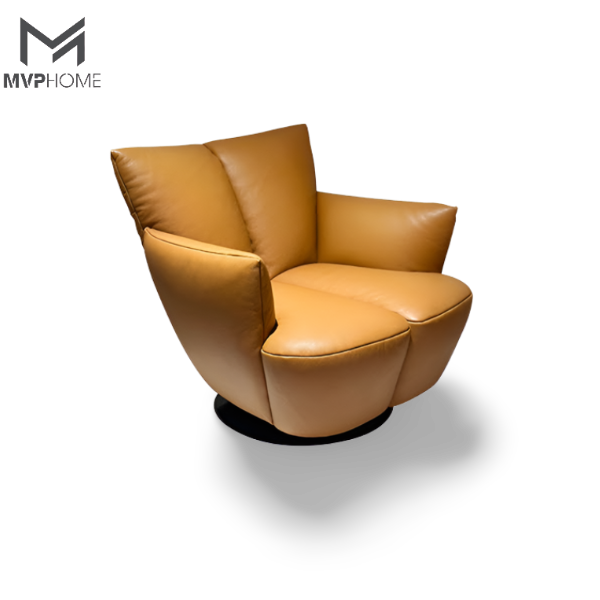 Ghế Sofa Thư Giãn Xoay Da Bò Caramel Leather - GH184