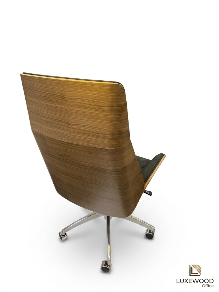 Ghế giám đốc viền lưng gỗ Plywood GLD01