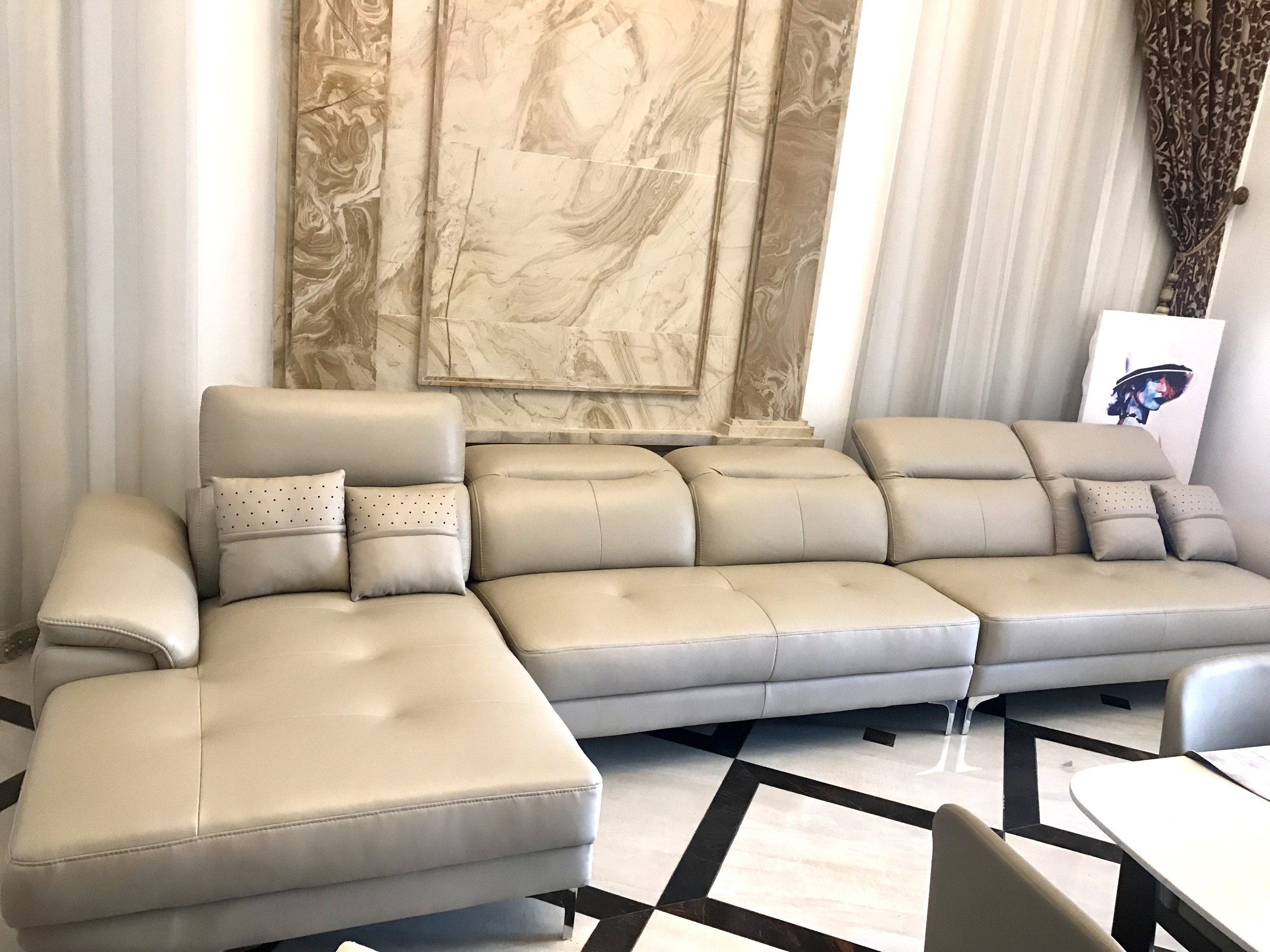 Sofa góc da Hàn Roman - SF020