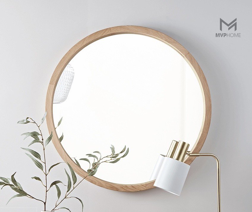 Gương Bỉ Tròn Viền Gỗ