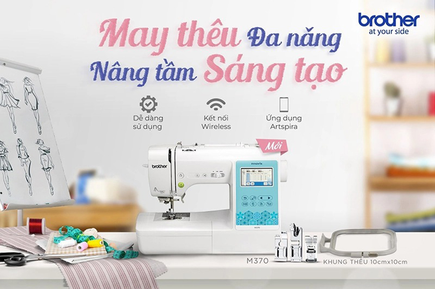 Máy thêu vi tính Brother M370 thêu logo, áo bóng đá ! Máy Thêu Vi Tính Brother M370 Thêu Logo, Áo Bóng Đá !