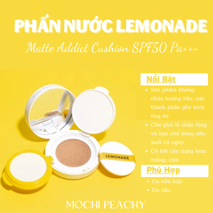 Lemonade Phấn nước Matte Addict Cushion - A02 Natural