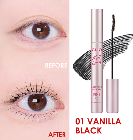 Clio Chuốt Mi Kill Lash Superproof Mascara Fine - 01 Vanilla Black