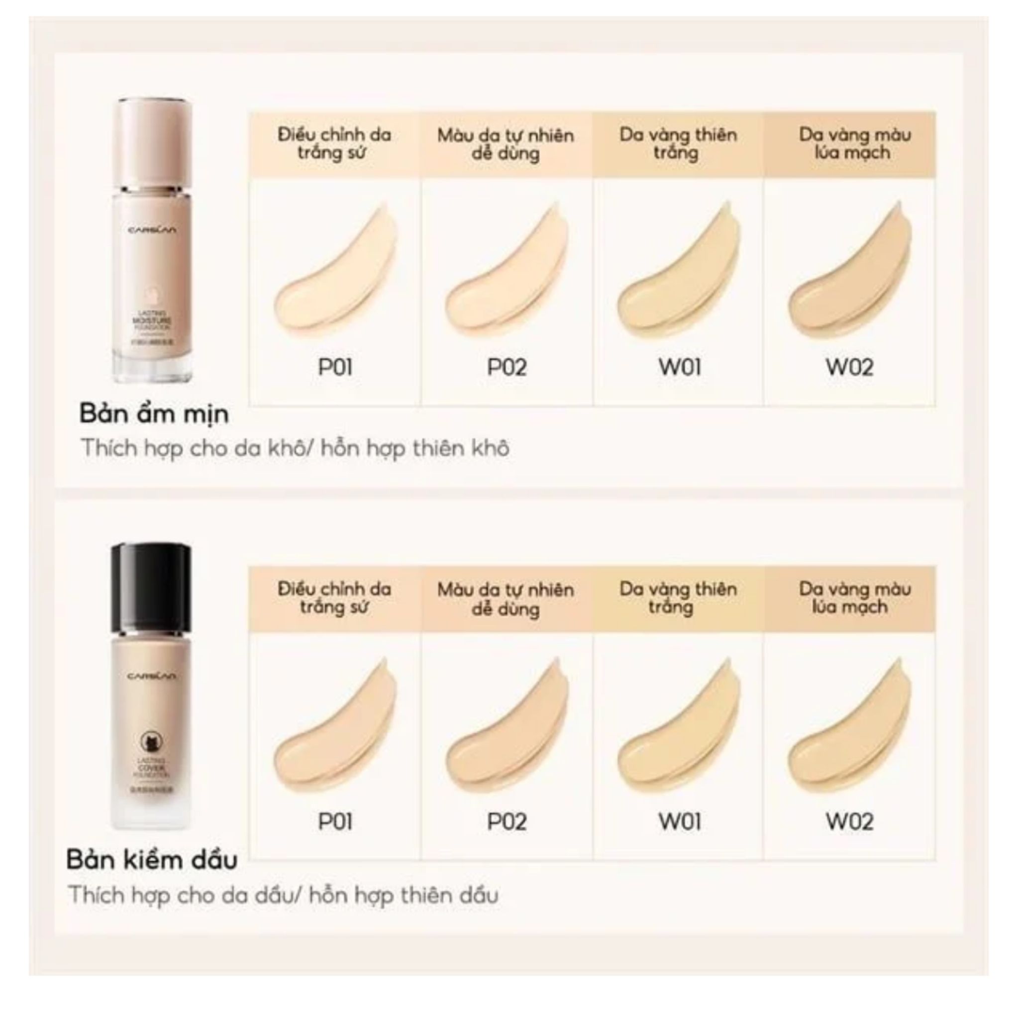 Carslan Kem Nền Lasting Moisture Foundating