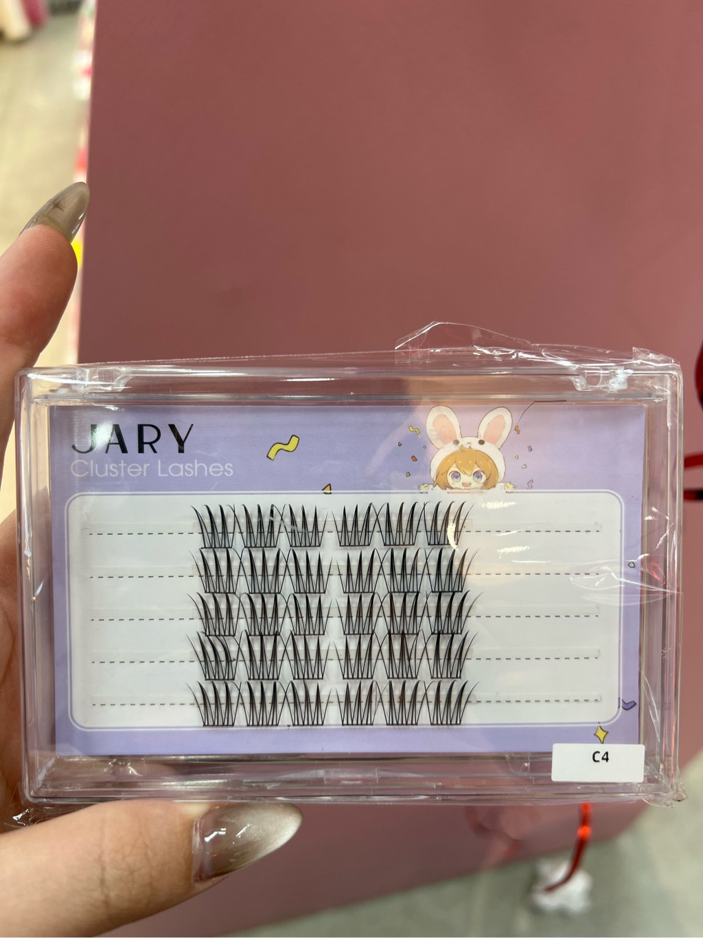 LÔNG MI CỤM TỰ NHIÊN JARY CLUSTER LASHES - HỘP NHỰA 5 HÀNG - C4 IDOL