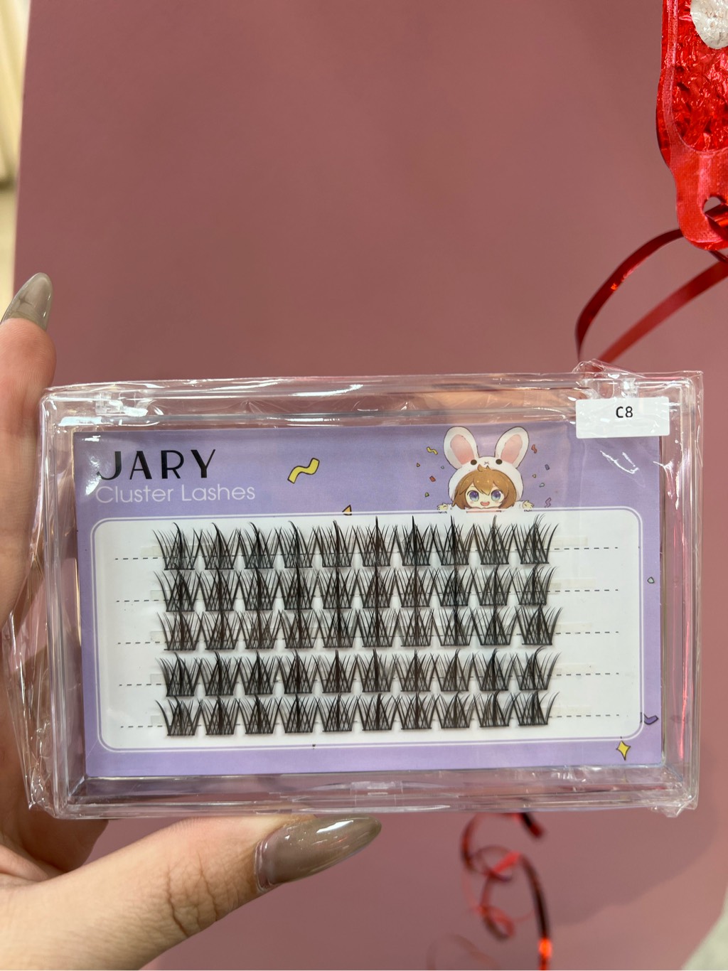 LÔNG MI CỤM TỰ NHIÊN JARY CLUSTER LASHES - HỘP NHỰA 5 HÀNG - C8 CÔNG CHÚA