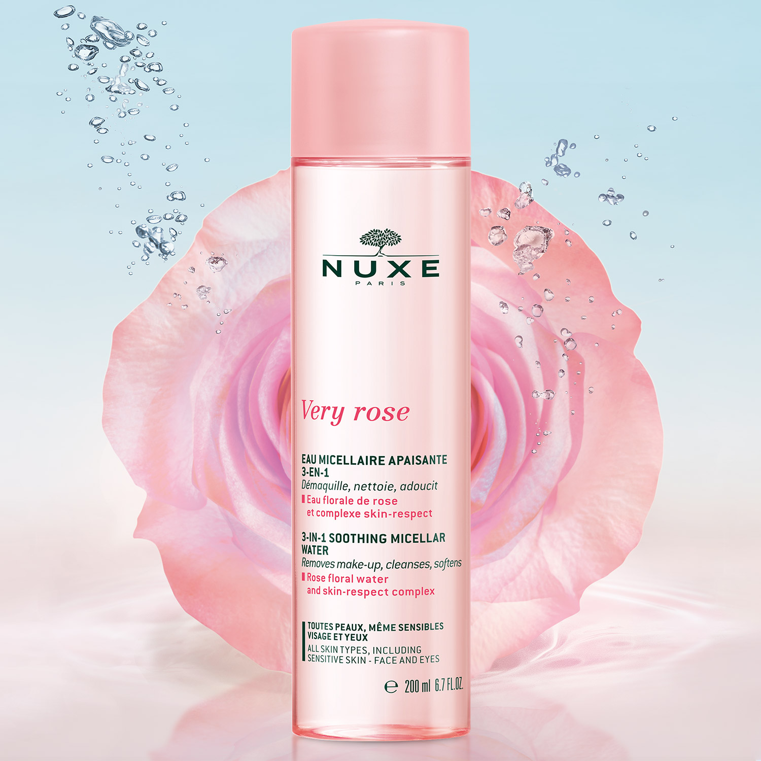 Nuxe Nước Tẩy Trang Very Rose 3-In-1 Soothing Micellar Water 200ml D/C