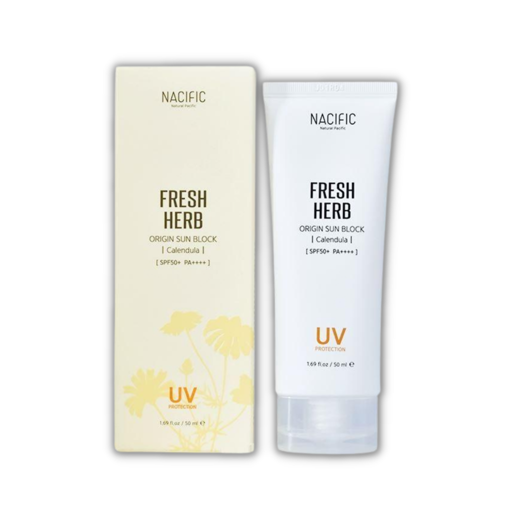 DL - 08/2025 - Nacific Kem Chống Nắng Fresh Herb Origin Sun Block Calendula 50ml