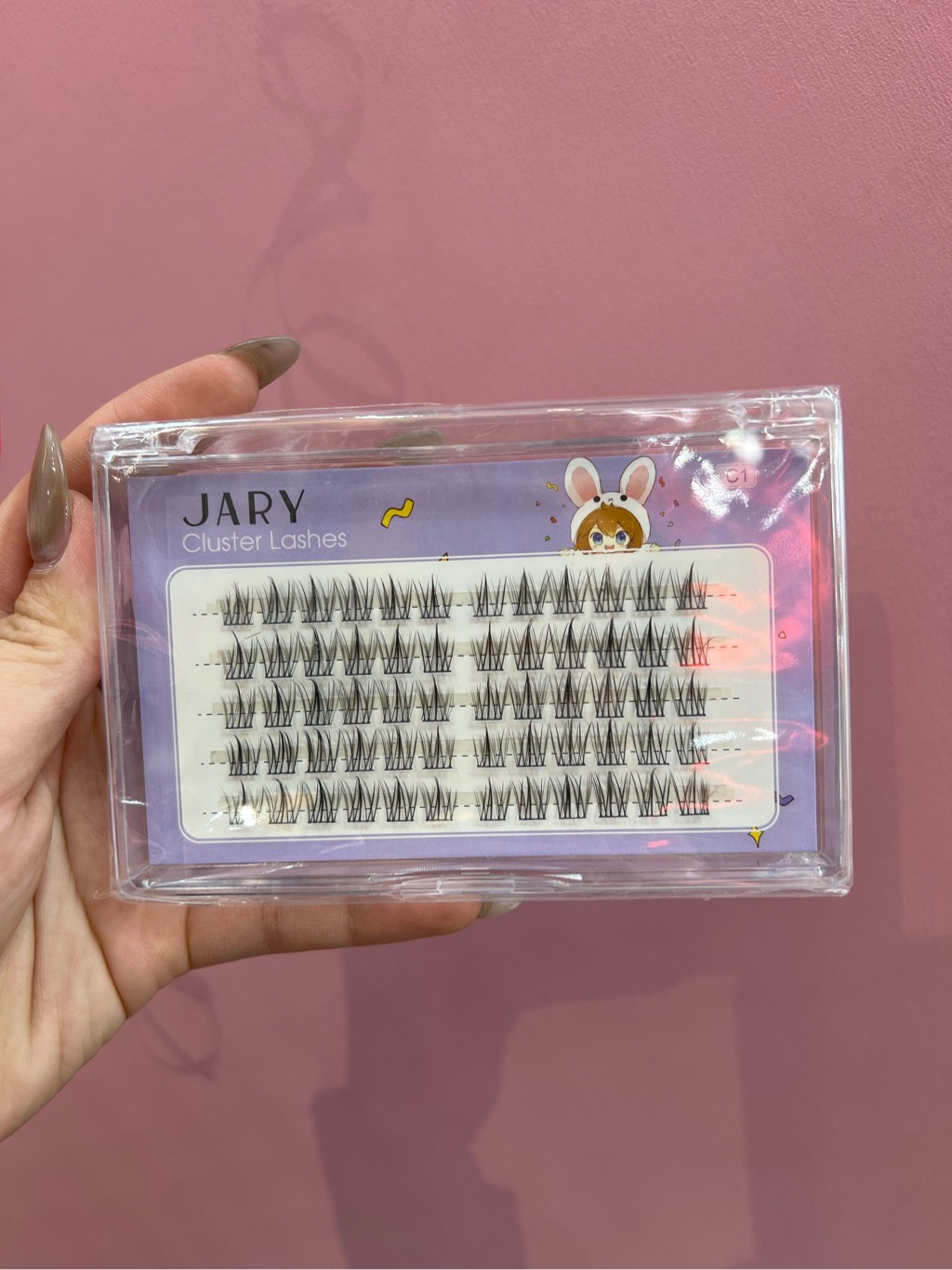 LÔNG MI CỤM TỰ NHIÊN JARY CLUSTER LASHES - HỘP NHỰA 5 HÀNG - C1 HƯỚNG DƯƠNG