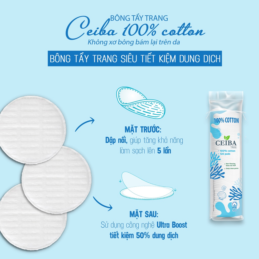 Ceiba Bông Tẩy Trang - 80 miếng