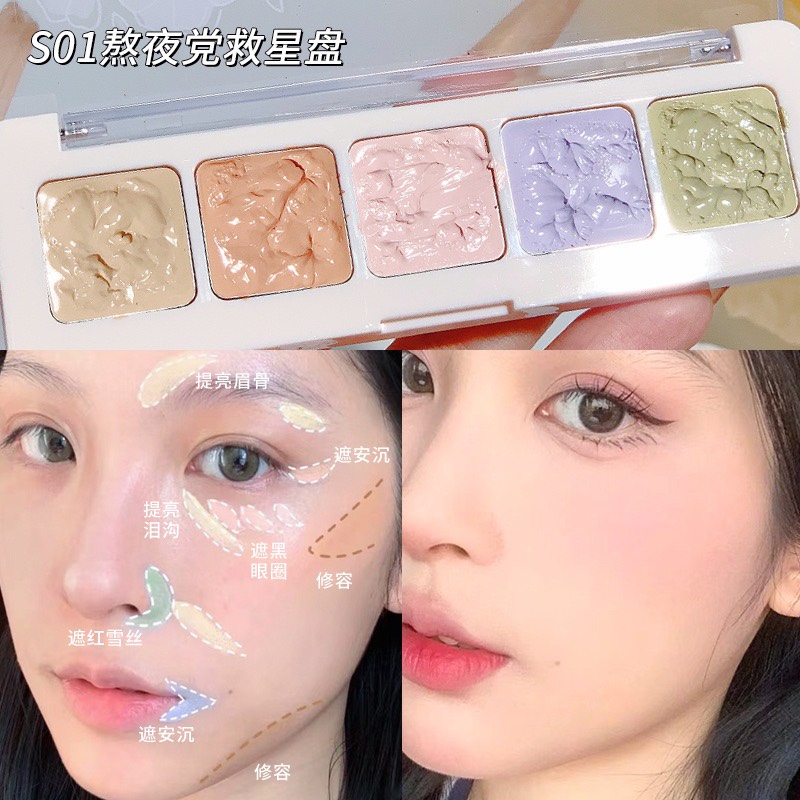 XIXI Bảng Kem Che Khuyết Điểm 5 Màu #01