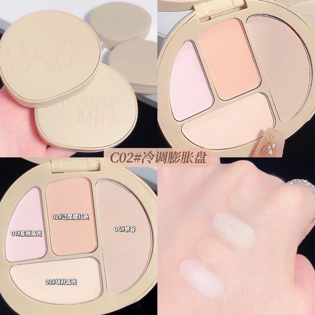 SWEET MINT Phấn Tạo Khối Hightlight 4 ô #C02