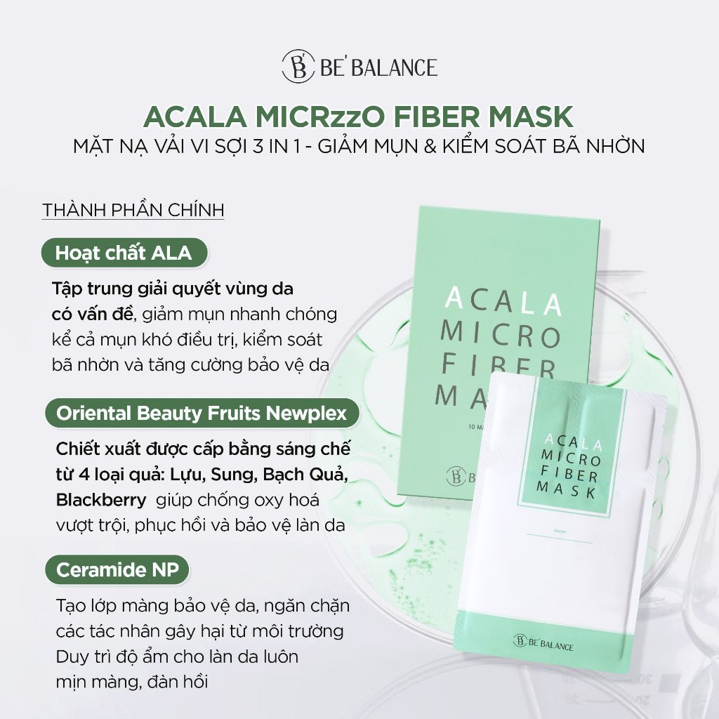 Bebalance Mặt Nạ Vải vi sợi Idebenone Micro Fiber Mask