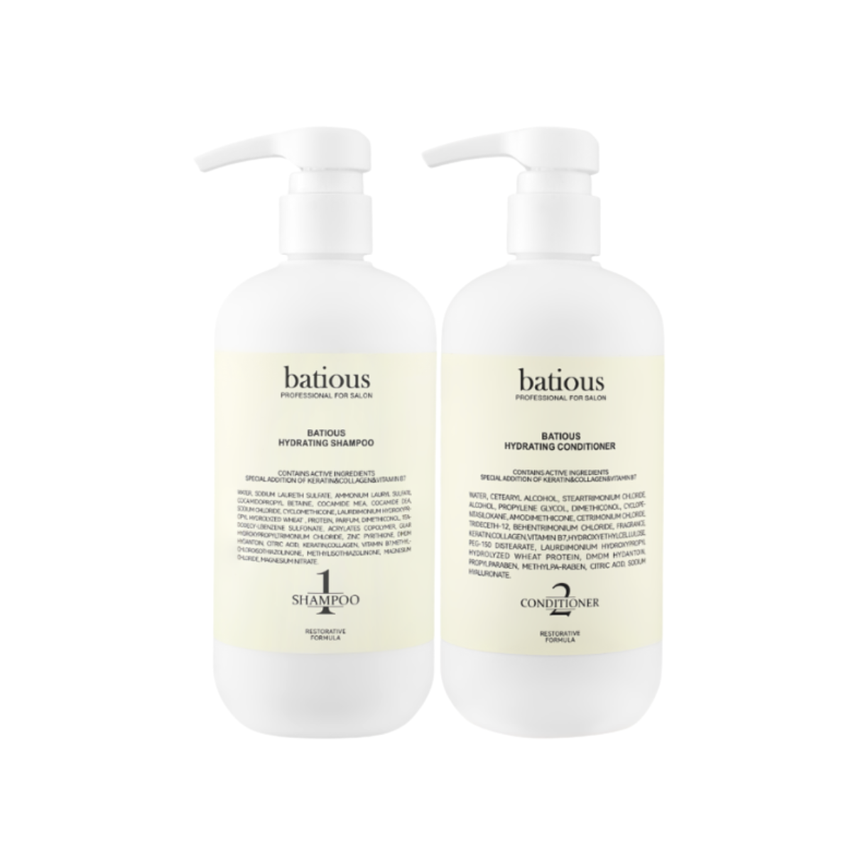 Bộ Dầu Gội Xả BATIOUS 500ml  - Trắng