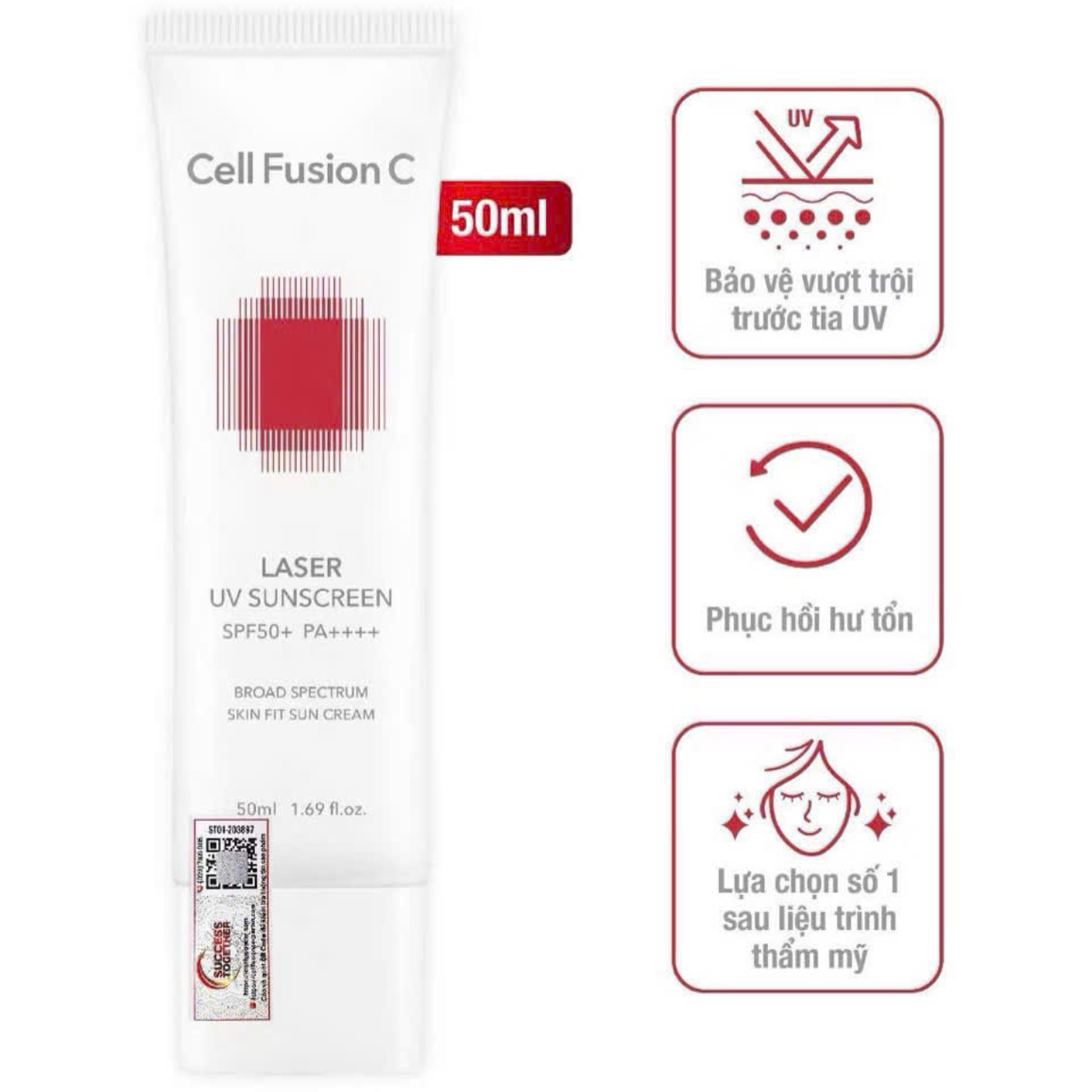 Cell Fusion C KCN Laser Uv Sunscreen 50ml- MẪU MỚI ĐỎ