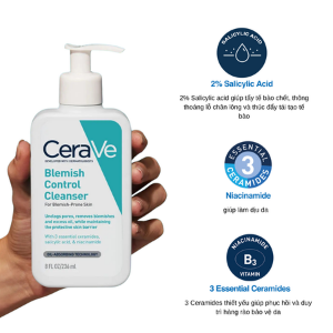 Cerave Sữa Rửa Mặt Blemish Control Cleanser 473ml