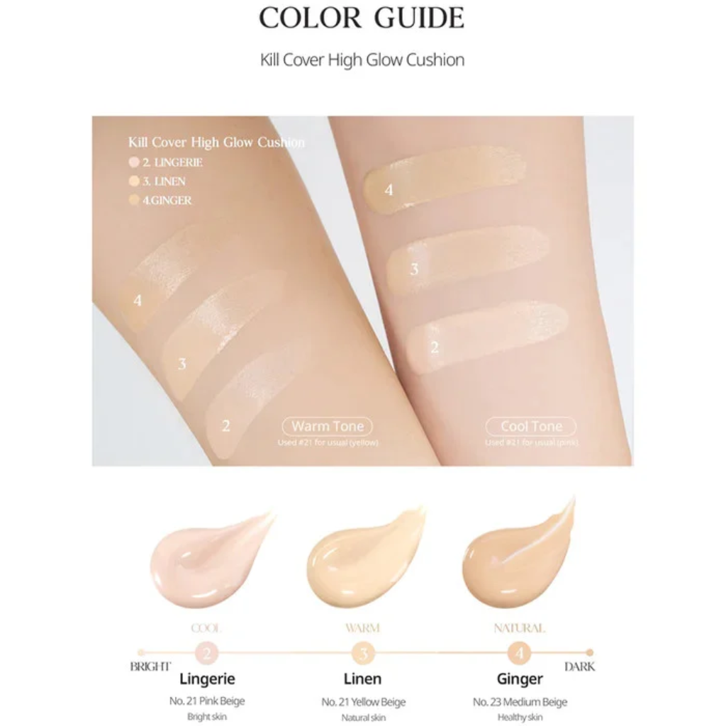 Clio Phấn Nước Kill Cover High Glow Cushion - Hồng Giọt Nước - 03
