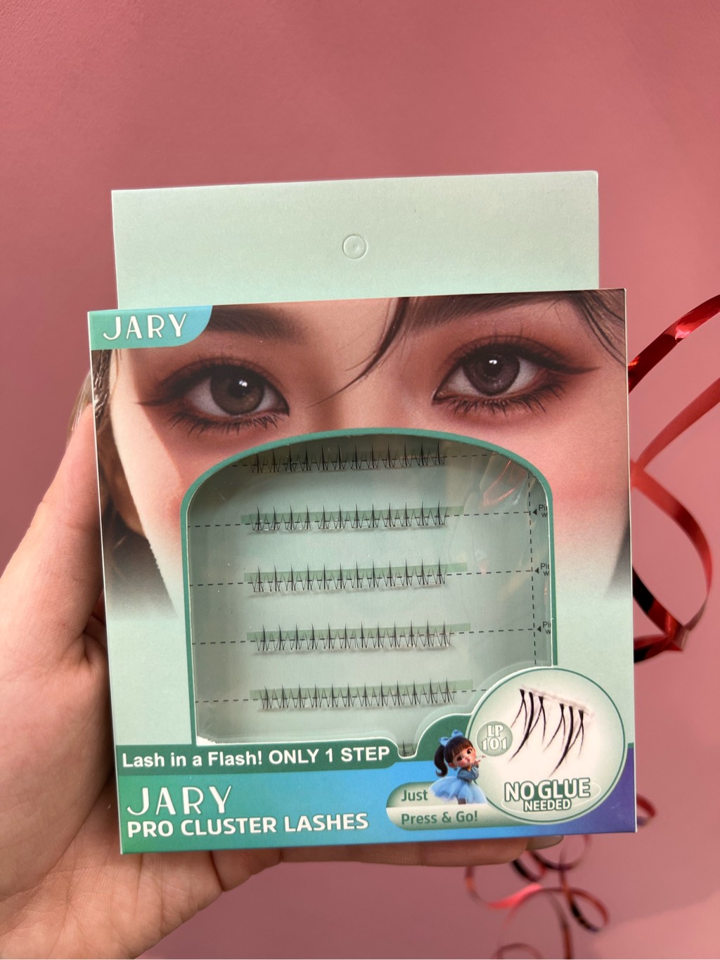 LÔNG MI CỤM CÓ SẴN KEO JARY PRO CLUSTER LASHES HỘP NHỰA 6 HÀNG - LP101 MI DƯỚI - FULL VỎ