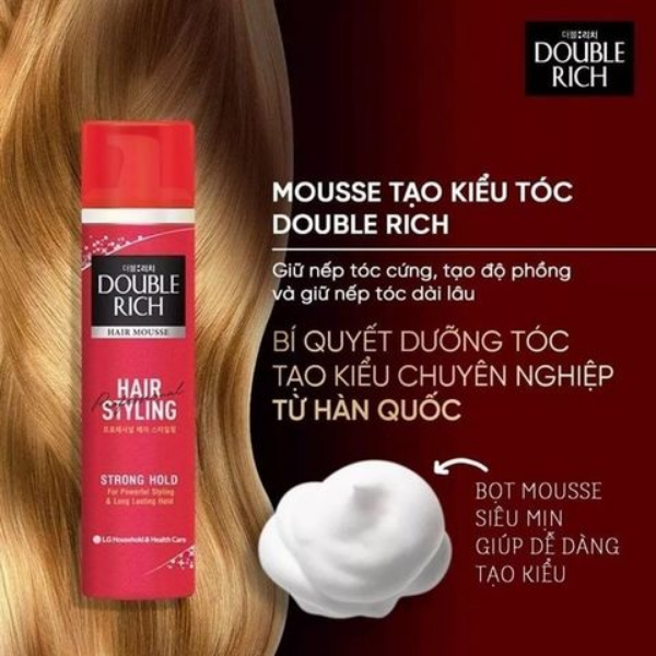 Double Rich Mousse Tạo Kiểu Tóc Giữ Nếp Mạnh 170ml - Strong Hold
