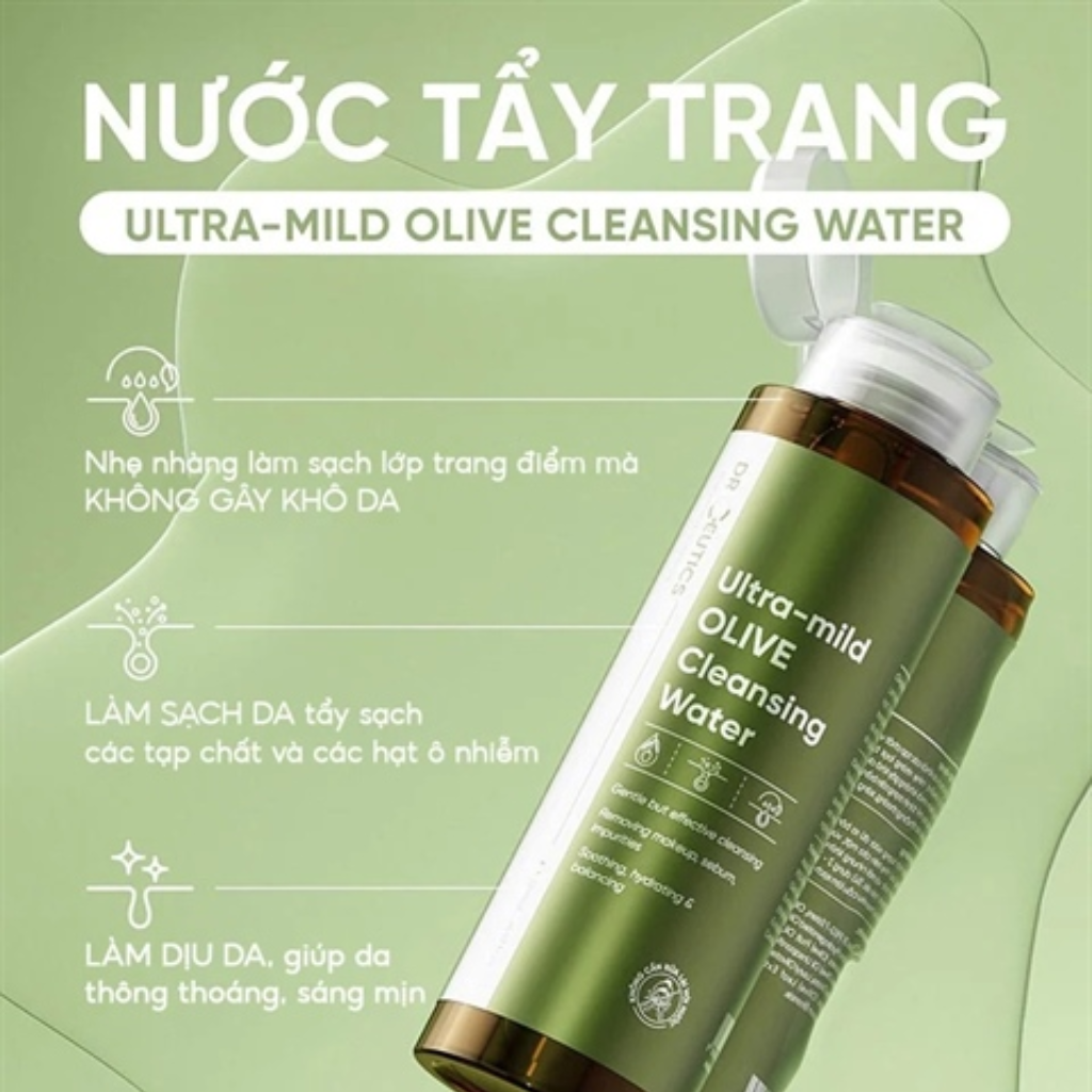 DrCeutics Tẩy Trang Ultr-mild Olive Cleansing Water 500ml