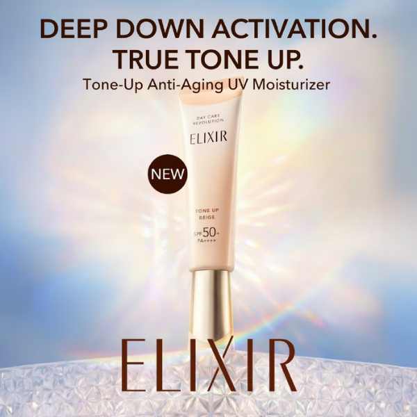 Elixir Sữa Chống Nắng Nâng Tone Day Care Revolution Tone Up Beige SPF50+ PA++++