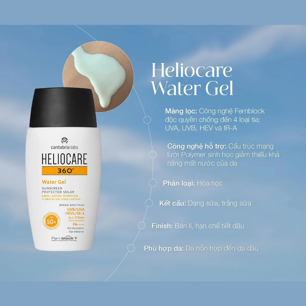 Heliocare Kem Chống Nắng 360° Water Gel SPF50+ 50ml