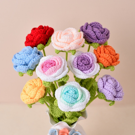 HOA LEN HANDMADE - (14) Hồng Nhỏ Tròn 10b