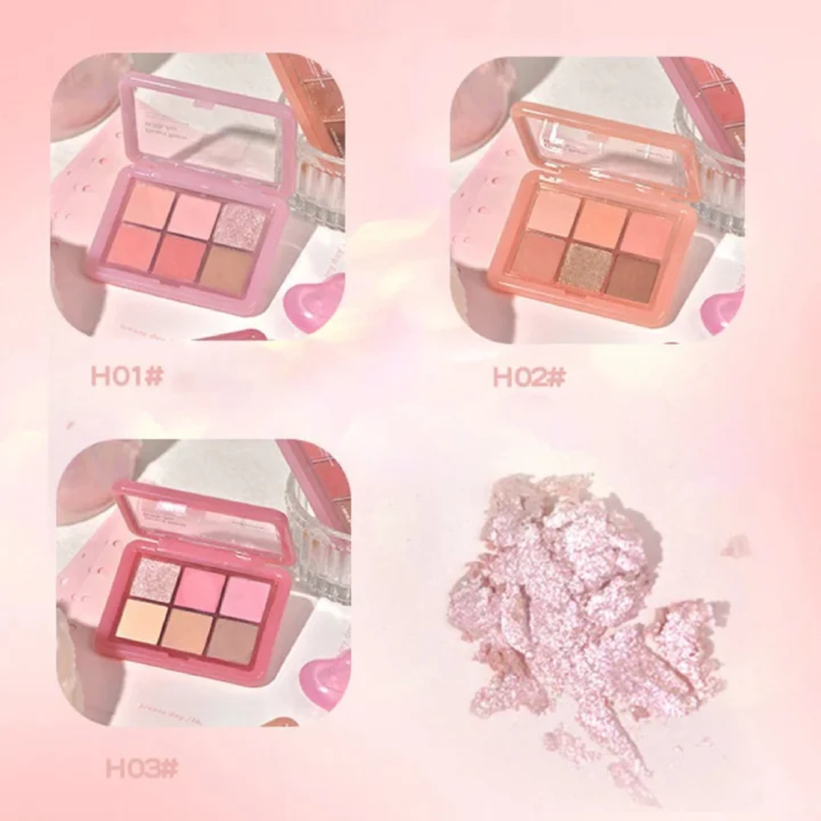HOLD LIVE Bảng Phấn Mắt 6 ô Cloud Gauze Powder Phấn Mắt Palette  - #H03
