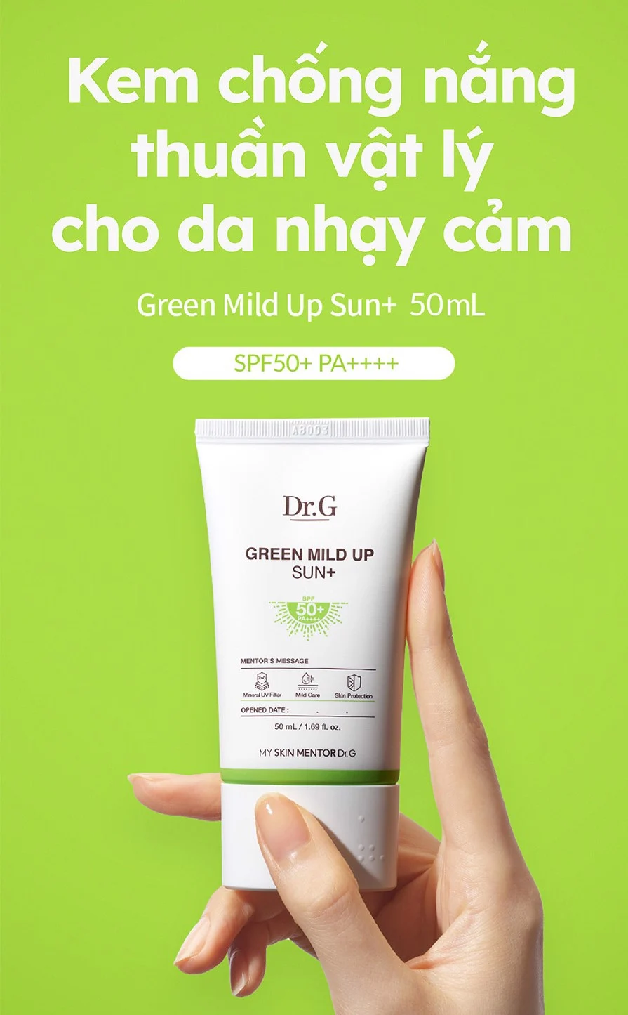 Dr.G Kem Chống Nắng Green Mild Up Sun+ 50ml
