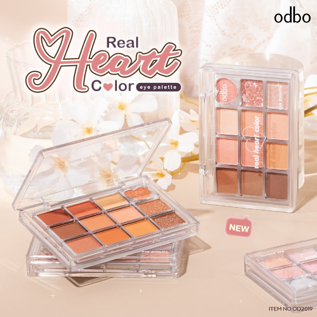 Odbo Phấn Mắt 12 Ô Real Heart Color