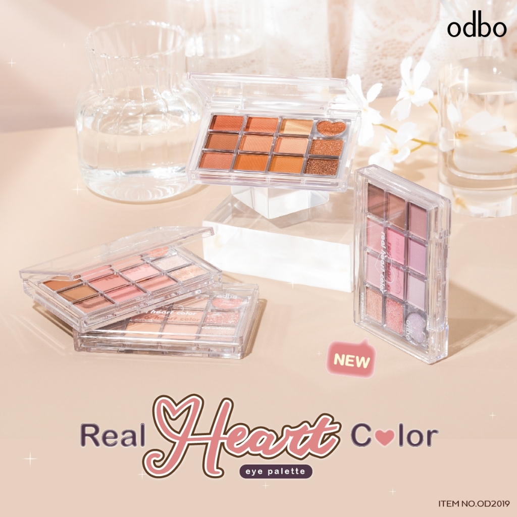 Odbo Phấn Mắt 12 Ô Real Heart Color