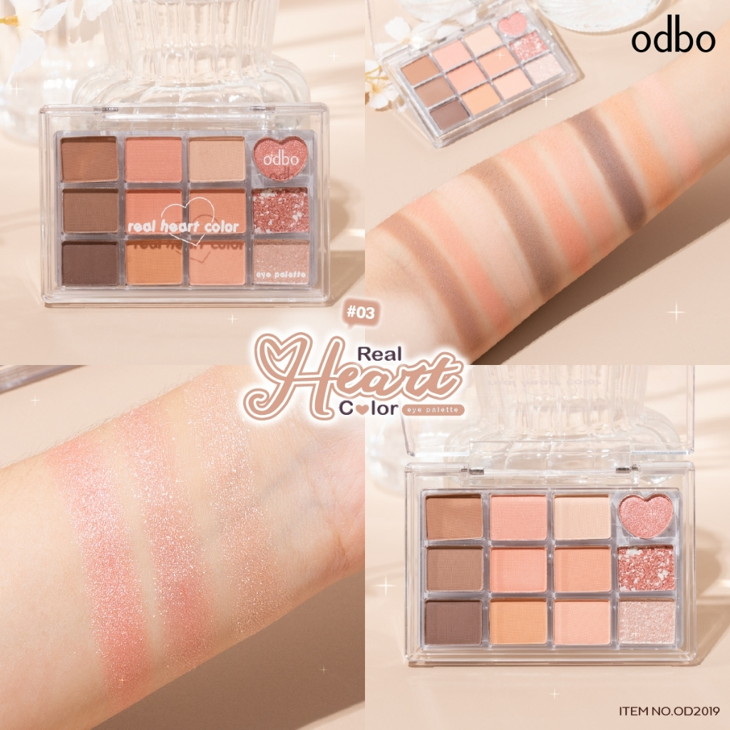 Odbo Phấn Mắt 12 Ô Real Heart Color D/C