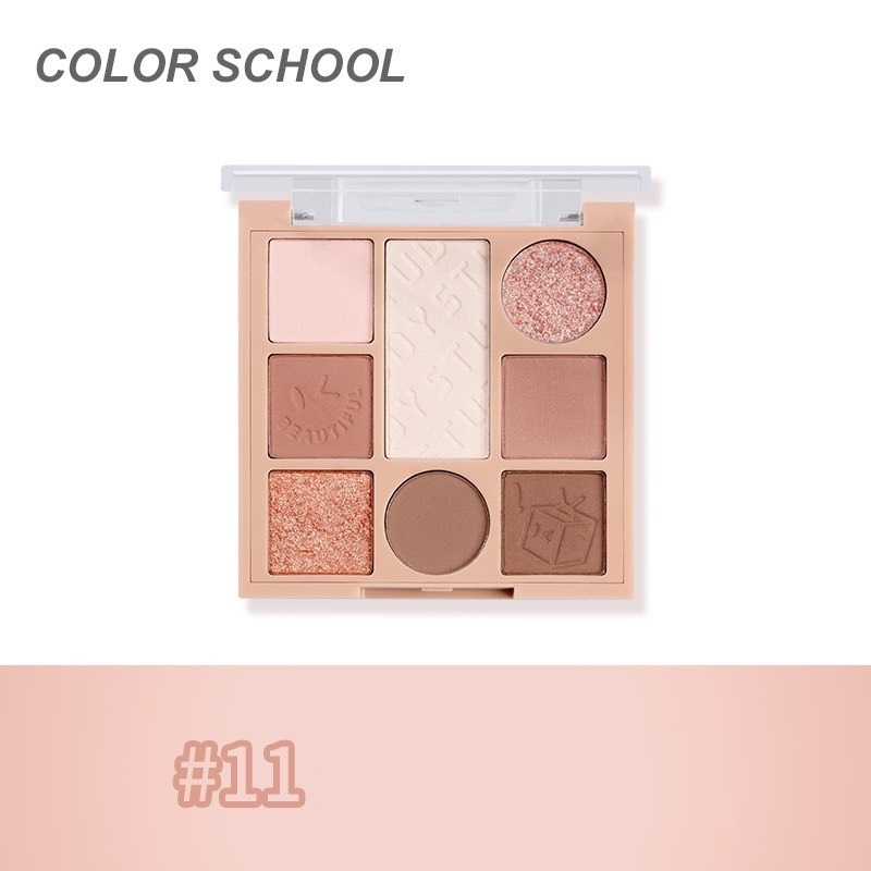 Color School Playing Magic Cube Eye Shadow Plate Bảng Phấn Mắt 8 Ô