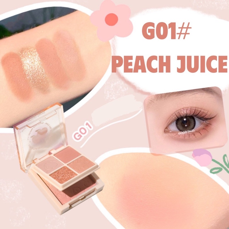 Gogo Tales Amoy Likes Blush Eyeshadow Palette Bảng Mắt 2 Tầng 4 Ô Màu Kèm Phấn Má