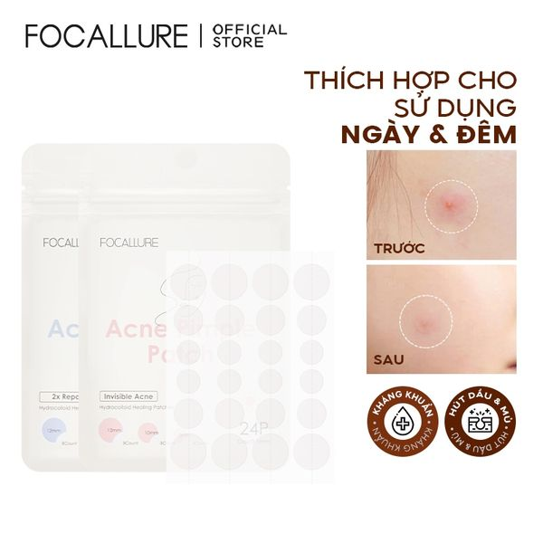 Focallure Acne Pimple Patch Miếng Dán Mụn Hỗ Trợ Giảm Sưng, Tái Tạo Da