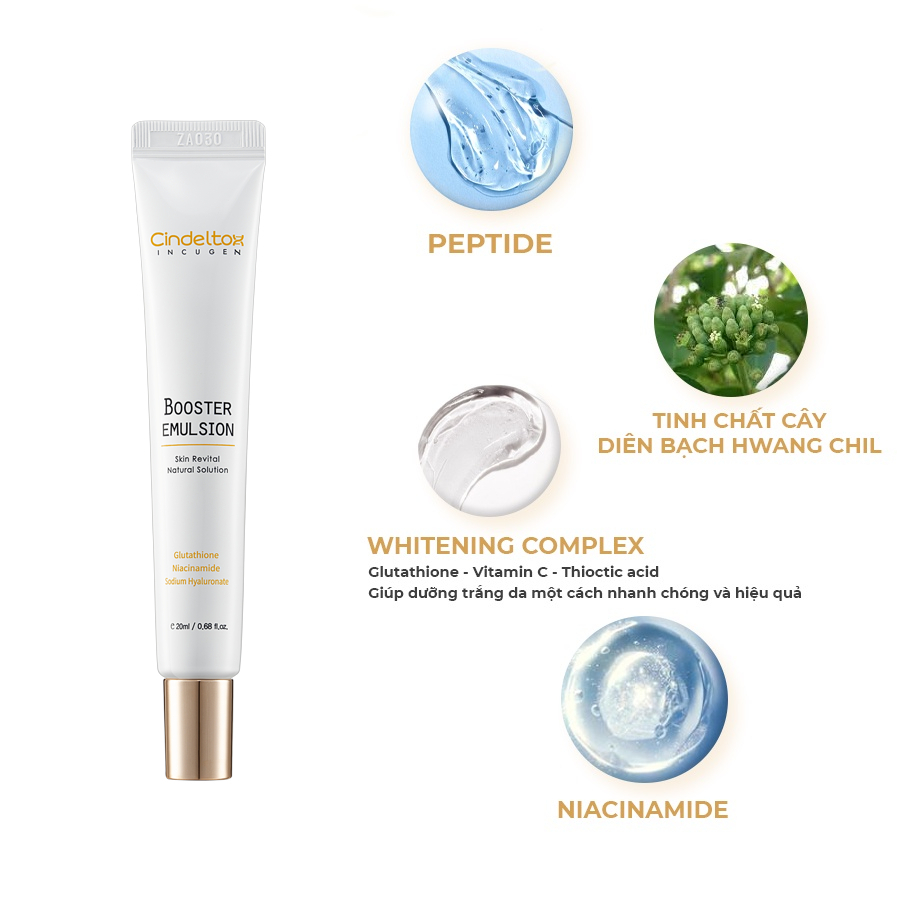 Cindeltox Booster Emulsion Nhũ Tương Giúp Trắng Sáng Da Size Mini 20ml
