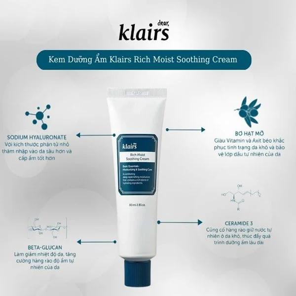 Klairs Kem Dưỡng Rich Moist Soothing Cream Mini - 20 ml
