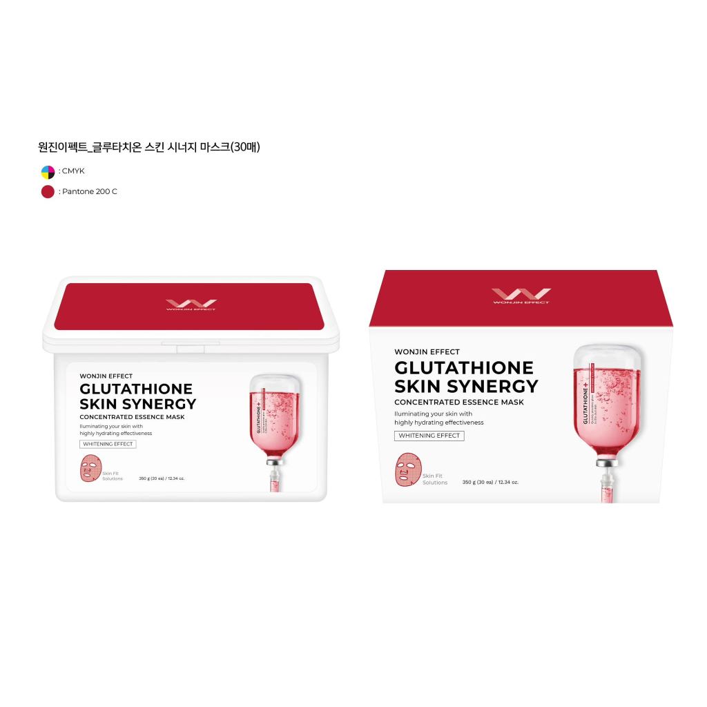Wonjin Effect Concentrated Essence Mask (Hộp 30 miếng) - Glutathione Brightening Skin