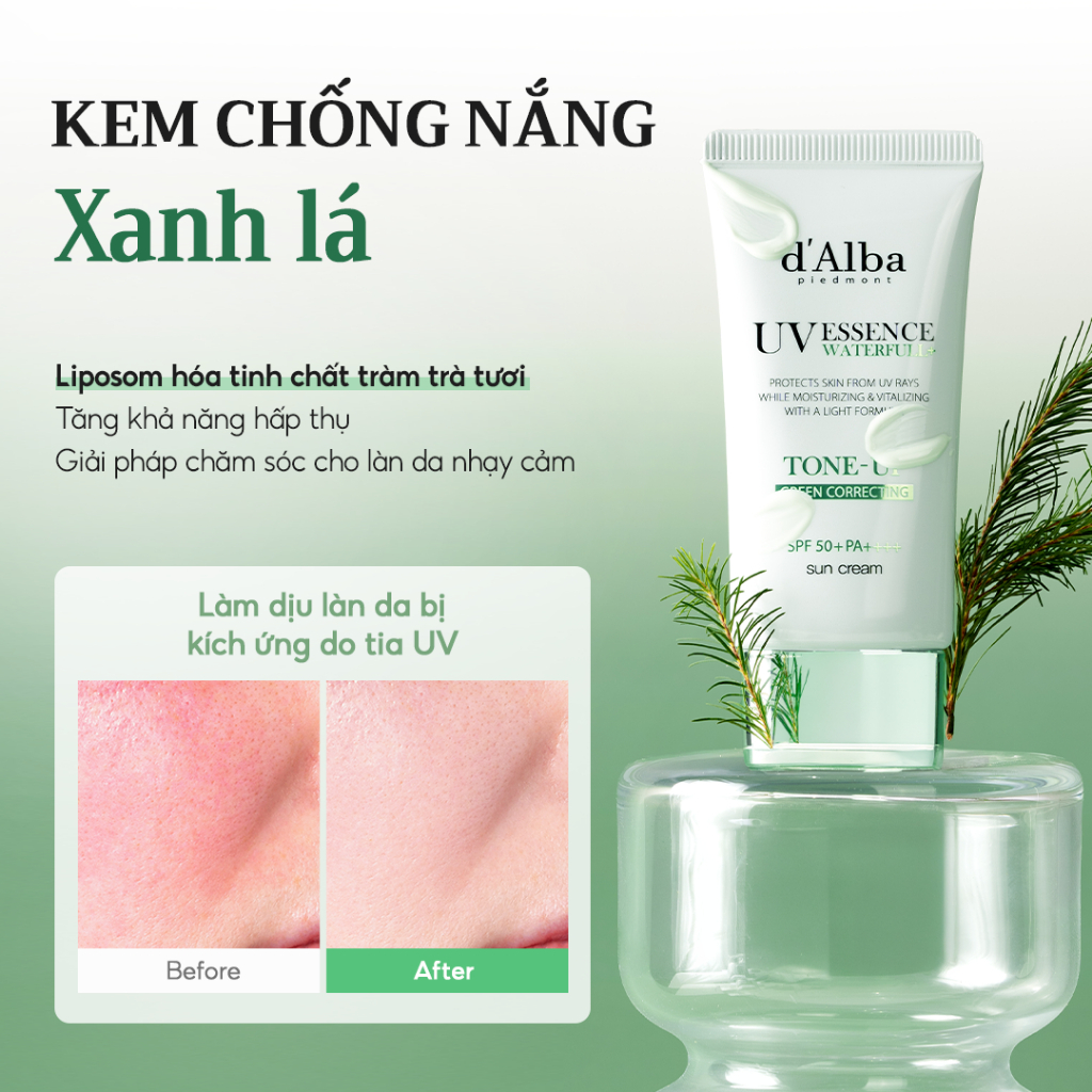 D'Alba White Truffle Tone Up Green Correcting Suncream 50ml