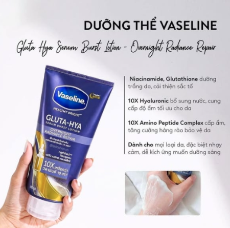Vaseline Dưỡng Thể Gluta-Hya Overnight Radiance Repair Mini 70ml