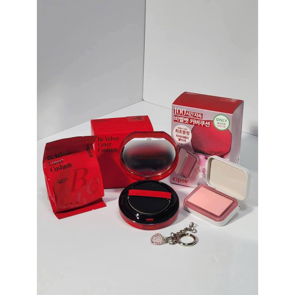Espoir Set Cushion Merry Berry và Má Hồng Custom&play Cherry Berry #02 Petal