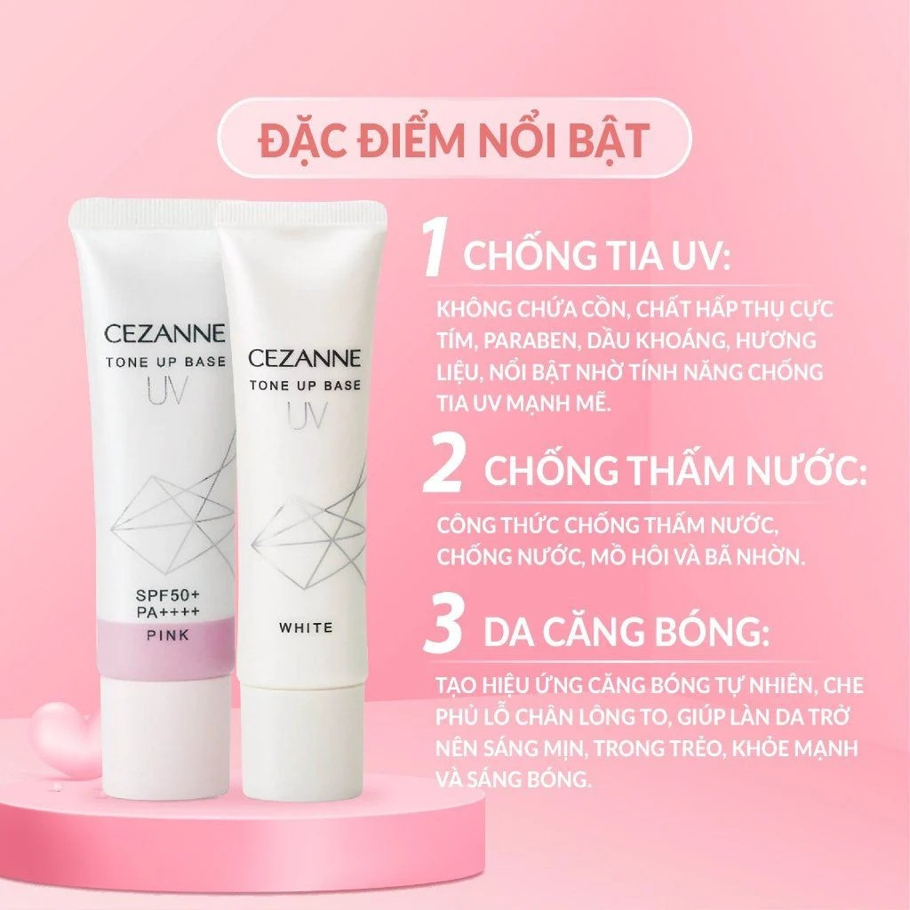 Cezanne Kem Lót UV Tone Up Base - White