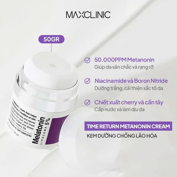 Melatonin Liposome 5% Maxclinic Time Return Cream 50g