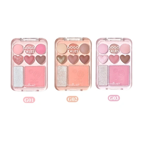 Gogo Tales Heart Racing Comprehensive Power Platte Bảng Phấn Mắt Má Kèm Tạo Khối 12 Ô - G01