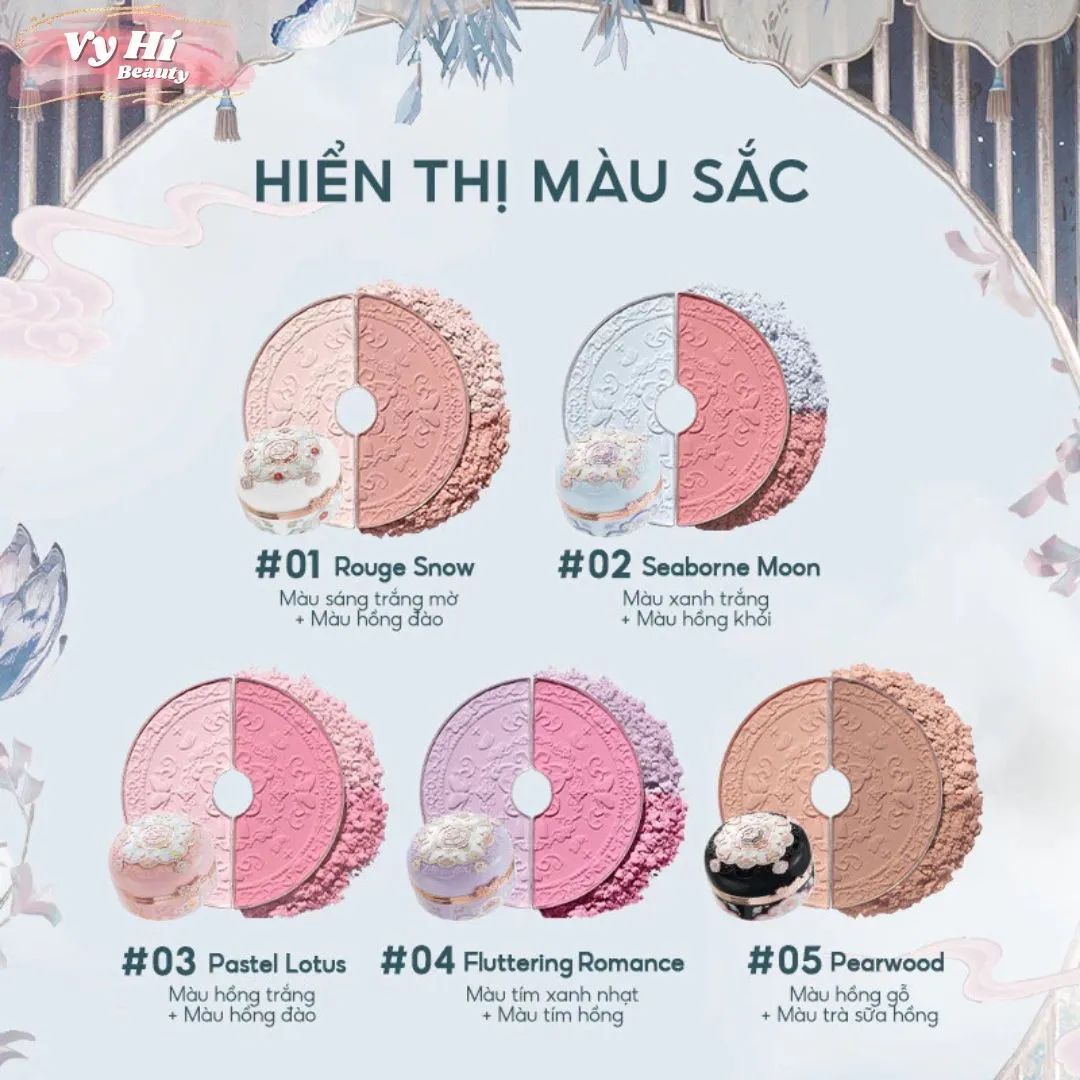Flower Knows Má Hồng Butterfly Cloud Collar Collection Rouge Box Duo Blush - 02 Seaborne Moon