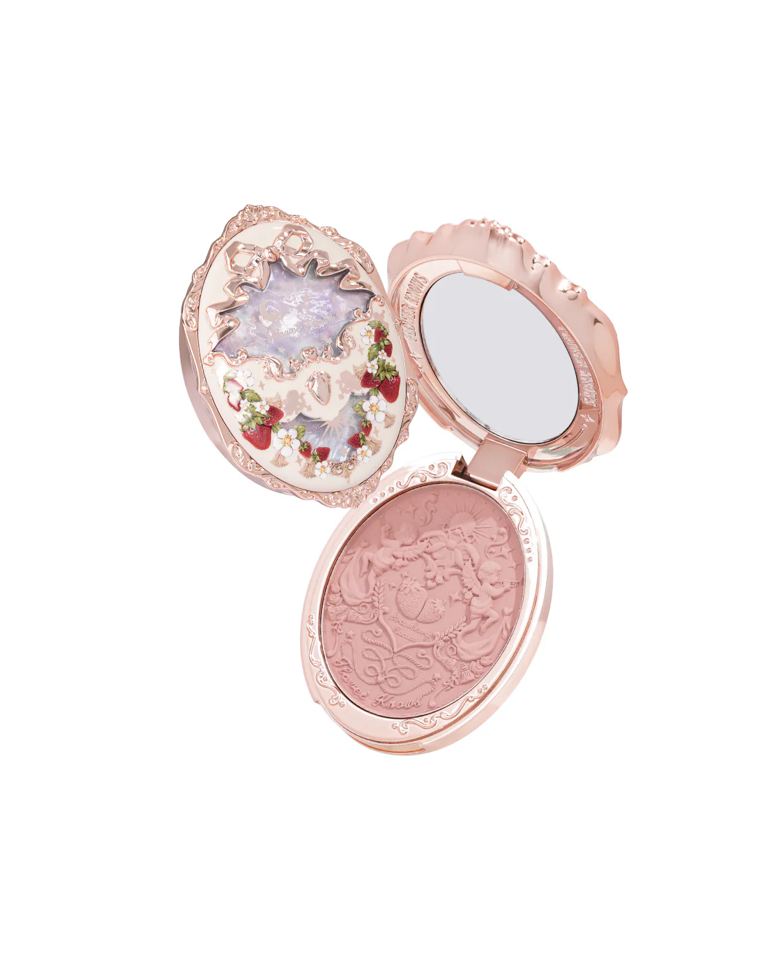 Flower Knows Má Hồng Strawberry Rococo Series Embossed Blush - 01 Angel Chanson