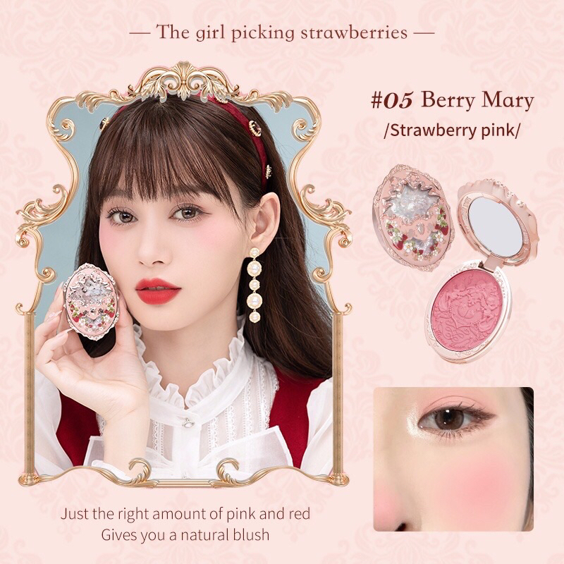 Flower Knows Má Hồng Strawberry Rococo Series Embossed Blush - 03 Classic Ballet