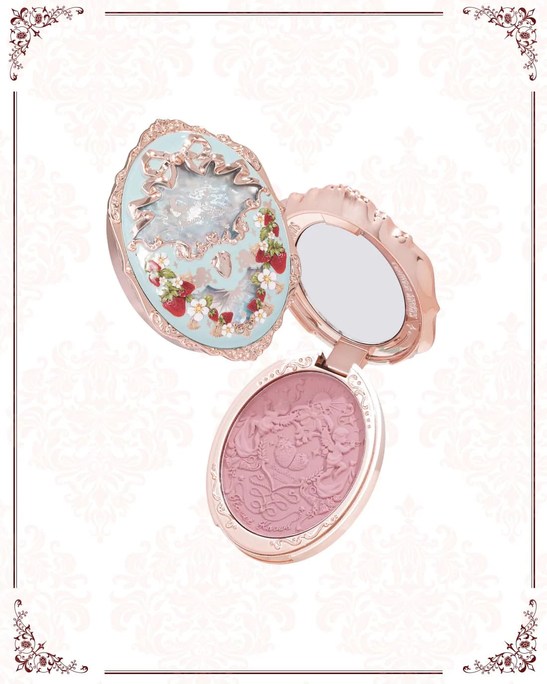 Flower Knows Má Hồng Strawberry Rococo Series Embossed Blush - 02 Pure Rhyme
